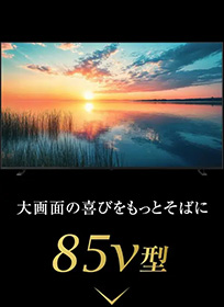 大画面の喜びをもっとそばに 85v型