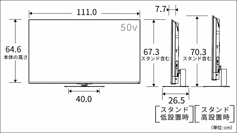 正面図_側面図_レグザ